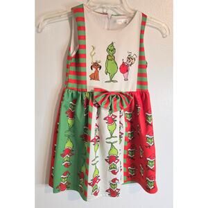E Bei K Kid's Wear Dress Christmas Grinch Girl 6-7 Years (120) Red White Green